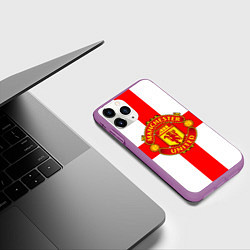 Чехол iPhone 11 Pro матовый Manchester Utd: England, цвет: 3D-фиолетовый — фото 2