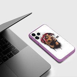 Чехол iPhone 11 Pro матовый 2Pac, цвет: 3D-фиолетовый — фото 2