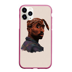 Чехол iPhone 11 Pro матовый Tupac Shakur, цвет: 3D-малиновый