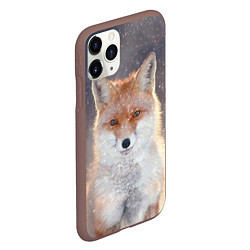 Чехол iPhone 11 Pro матовый Лисьи глазки, цвет: 3D-коричневый — фото 2