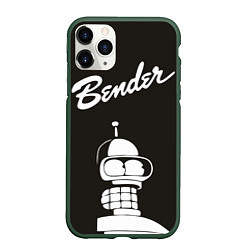Чехол iPhone 11 Pro матовый Bender Retro, цвет: 3D-темно-зеленый