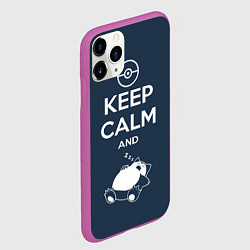 Чехол iPhone 11 Pro матовый Keep Calm & Squirtle, цвет: 3D-фиолетовый — фото 2