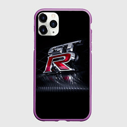 Чехол iPhone 11 Pro матовый Nissan Gtr - sports car, цвет: 3D-фиолетовый