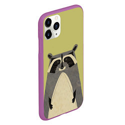 Чехол iPhone 11 Pro матовый Дедушка енот, цвет: 3D-фиолетовый — фото 2