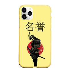 Чехол iPhone 11 Pro матовый Японский самурай (честь), цвет: 3D-желтый