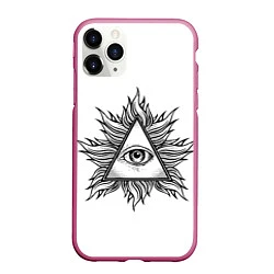 Чехол iPhone 11 Pro матовый They watching, цвет: 3D-малиновый