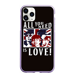 Чехол iPhone 11 Pro матовый All You Need Is Love, цвет: 3D-светло-сиреневый