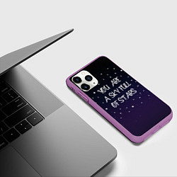 Чехол iPhone 11 Pro матовый Coldplay: Night Sky, цвет: 3D-фиолетовый — фото 2