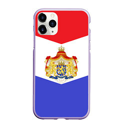 Чехол iPhone 11 Pro матовый Флаг и герб Голландии, цвет: 3D-светло-сиреневый
