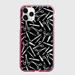 Чехол iPhone 11 Pro матовый Шприцы, цвет: 3D-малиновый