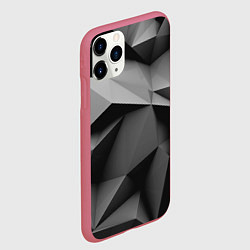 Чехол iPhone 11 Pro матовый Gray abstraction, цвет: 3D-малиновый — фото 2