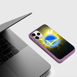 Чехол iPhone 11 Pro матовый Golden State Warriors 4, цвет: 3D-фиолетовый — фото 2