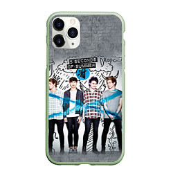 Чехол iPhone 11 Pro матовый 5 Seconds of Summer, цвет: 3D-салатовый