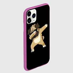 Чехол iPhone 11 Pro матовый Mops Dab, цвет: 3D-фиолетовый — фото 2
