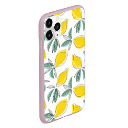 Чехол iPhone 11 Pro матовый Лимончики, цвет: 3D-розовый — фото 2
