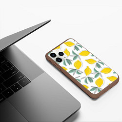 Чехол iPhone 11 Pro матовый Лимончики, цвет: 3D-коричневый — фото 2