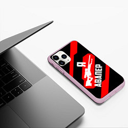 Чехол iPhone 11 Pro матовый Я Авапер!, цвет: 3D-розовый — фото 2