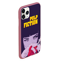 Чехол iPhone 11 Pro матовый Pulp Fiction: Dope Heart, цвет: 3D-малиновый — фото 2