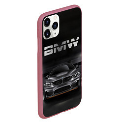 Чехол iPhone 11 Pro матовый BMW серебро, цвет: 3D-малиновый — фото 2