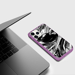 Чехол iPhone 11 Pro матовый Серые краски, цвет: 3D-фиолетовый — фото 2