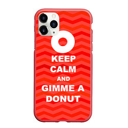 Чехол iPhone 11 Pro матовый Keep Calm & Gimme a donut, цвет: 3D-красный