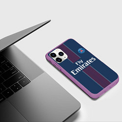 Чехол iPhone 11 Pro матовый PSG FC: Blue, цвет: 3D-фиолетовый — фото 2