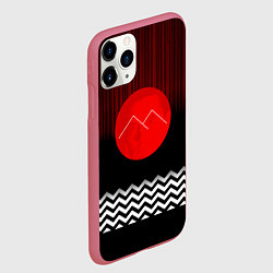 Чехол iPhone 11 Pro матовый Twin Peaks Sun, цвет: 3D-малиновый — фото 2