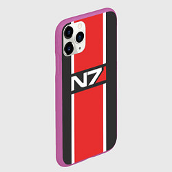 Чехол iPhone 11 Pro матовый Mass Effect: N7, цвет: 3D-фиолетовый — фото 2
