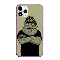 Чехол iPhone 11 Pro матовый Old Hipster, цвет: 3D-фиолетовый