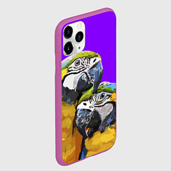 Чехол iPhone 11 Pro матовый Попугайчики, цвет: 3D-фиолетовый — фото 2