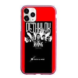 Чехол iPhone 11 Pro матовый Dethklok: Knitting factory, цвет: 3D-малиновый