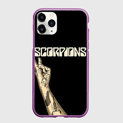 Чехол iPhone 11 Pro матовый Scorpions Rock, цвет: 3D-фиолетовый