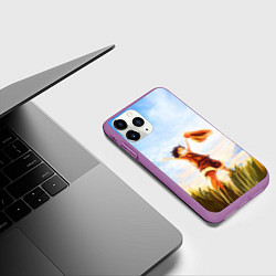 Чехол iPhone 11 Pro матовый Ван-Пис, цвет: 3D-фиолетовый — фото 2