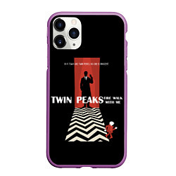 Чехол iPhone 11 Pro матовый Twin Peaks Man, цвет: 3D-фиолетовый