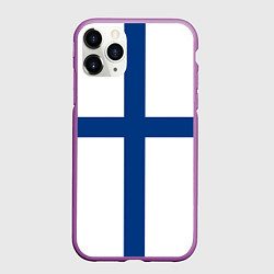 Чехол iPhone 11 Pro матовый Флаг Финляндии, цвет: 3D-фиолетовый
