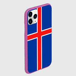 Чехол iPhone 11 Pro матовый Флаг Исландии, цвет: 3D-фиолетовый — фото 2