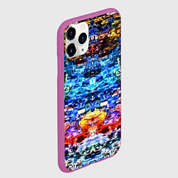 Чехол iPhone 11 Pro матовый Психоделика, цвет: 3D-фиолетовый — фото 2