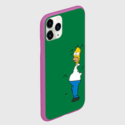 Чехол iPhone 11 Pro матовый Гомер в кустах, цвет: 3D-фиолетовый — фото 2