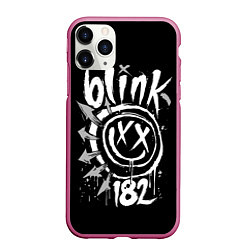 Чехол iPhone 11 Pro матовый Blink-182, цвет: 3D-малиновый