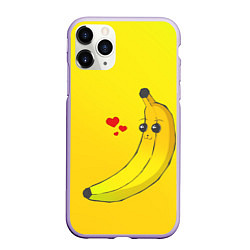 Чехол iPhone 11 Pro матовый Just Banana (Yellow), цвет: 3D-светло-сиреневый