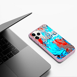 Чехол iPhone 11 Pro матовый Буйство красок, цвет: 3D-розовый — фото 2