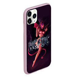 Чехол iPhone 11 Pro матовый AC/DC: Devil Girl, цвет: 3D-розовый — фото 2