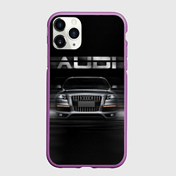 Чехол iPhone 11 Pro матовый Audi Q7 скорость, цвет: 3D-фиолетовый
