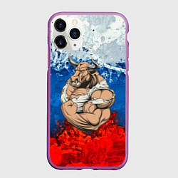 Чехол iPhone 11 Pro матовый Буйвол, цвет: 3D-фиолетовый
