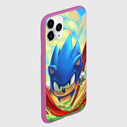 Чехол iPhone 11 Pro матовый Sonic, цвет: 3D-фиолетовый — фото 2