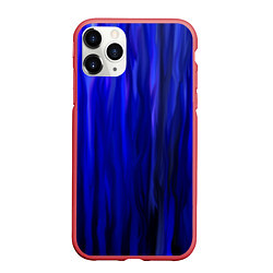 Чехол iPhone 11 Pro матовый Синее пламя, цвет: 3D-красный