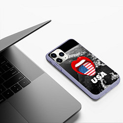 Чехол iPhone 11 Pro матовый USA, цвет: 3D-светло-сиреневый — фото 2