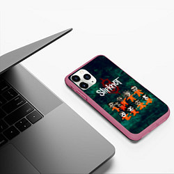 Чехол iPhone 11 Pro матовый Группа Slipknot, цвет: 3D-малиновый — фото 2