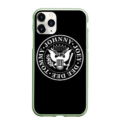 Чехол iPhone 11 Pro матовый The Ramones, цвет: 3D-салатовый