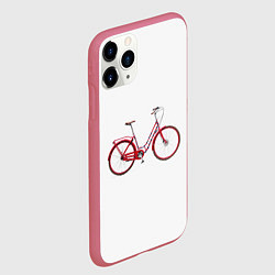 Чехол iPhone 11 Pro матовый Велосипед, цвет: 3D-малиновый — фото 2
